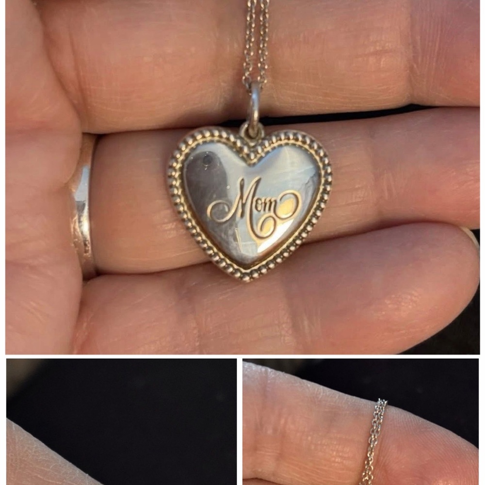 Tiffany & Co heart Mom pendant necklace and chain